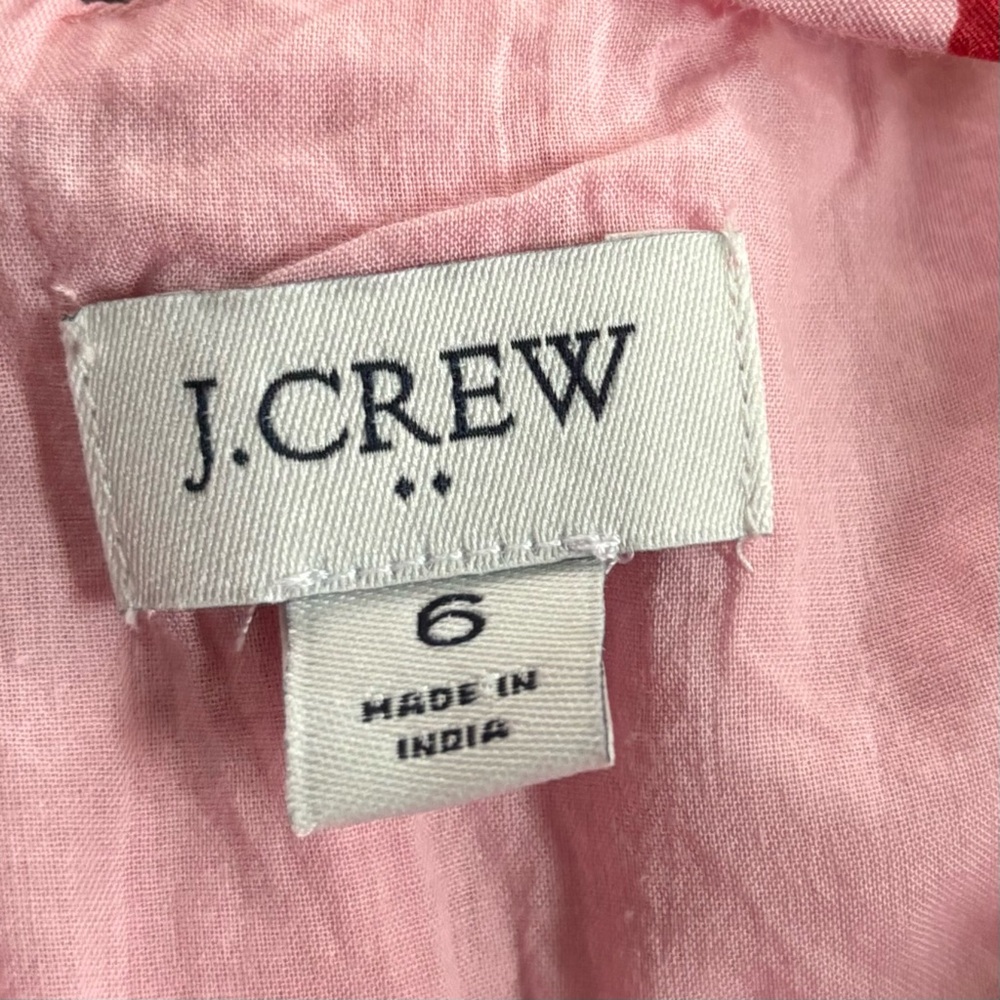J. Crew Pink and Red Lobster Strap Top. Size 6 - Picture 3 of 4